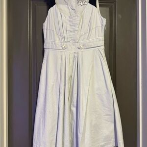 Floreat Elegant White and Black Formal Dress